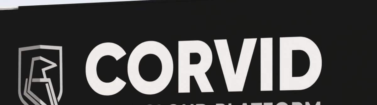 Corvid shield mark and wordmark lockup